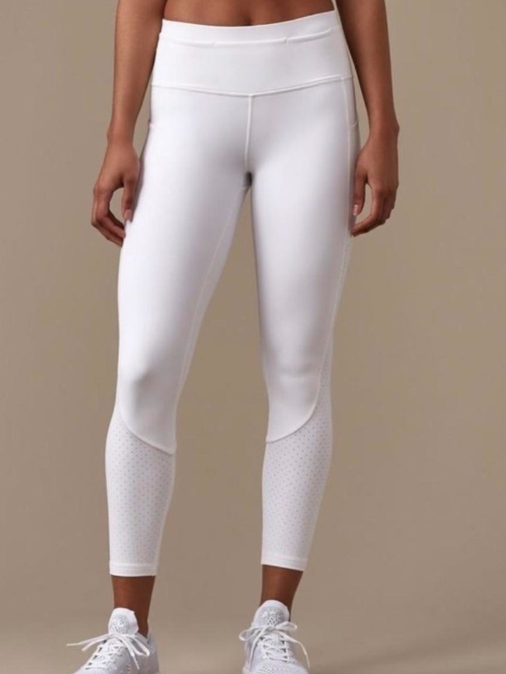 lululemon athletica White Perforated Capri Leggings